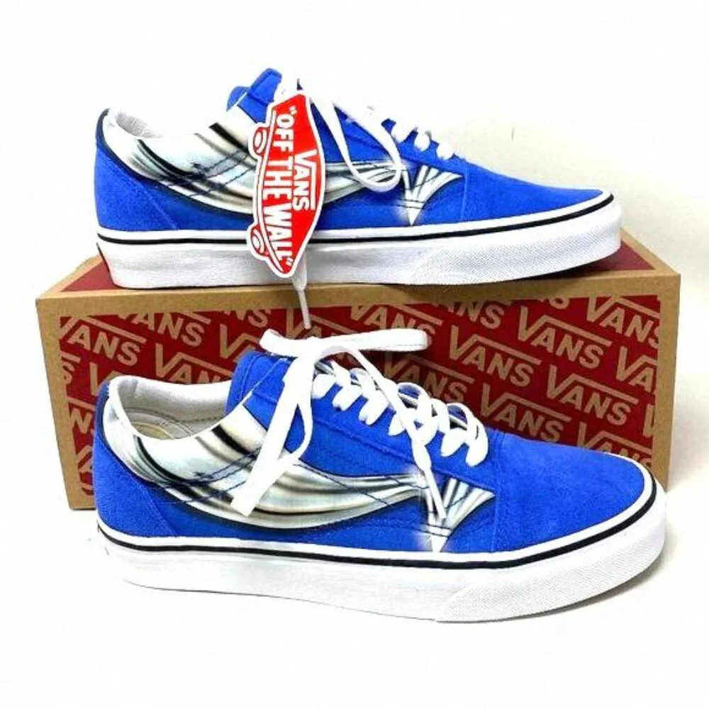 🍃 Sale 🍃 VANS Old Skool Warp Nebulas Blue Suede VN0A4U3B21P 8 Size Women's